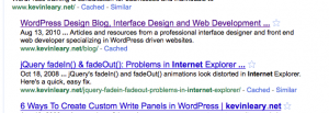 kevinlearynet serp 300x103 Remove the WordPress Date from your Google Search Descriptions