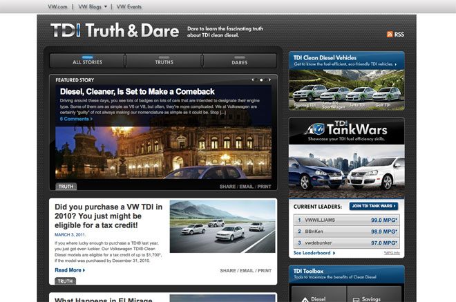VW TDI WordPress Powered Web Design