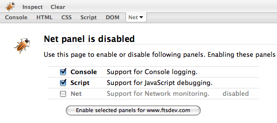 FireBug Net Panel (disabled)