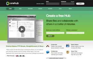 Onehub.com Landing Page Design Onehub.com Landing Page
