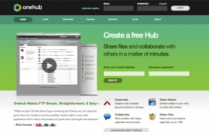 Onehub.com Landing Page