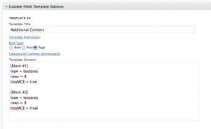 custom-field-template-options Settings > Custom Field Template