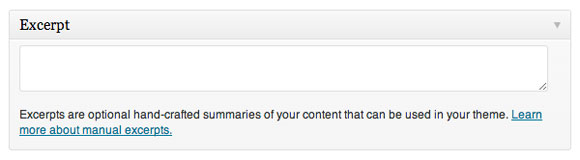 WordPress Excerpt Meta Box