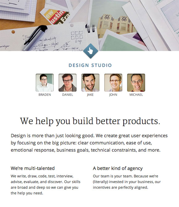 Google Ventures Theme Page Layout