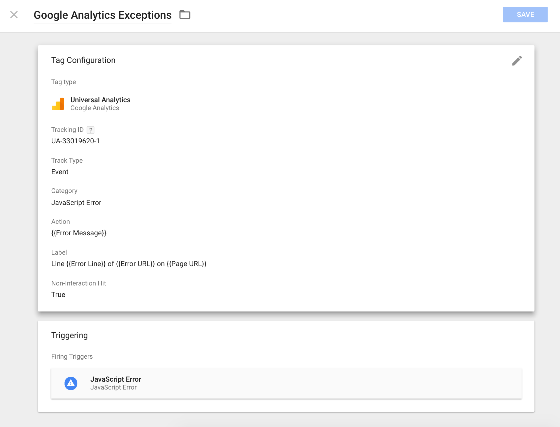 Google Tag Manager JavaScript Error Tracking: Step 2