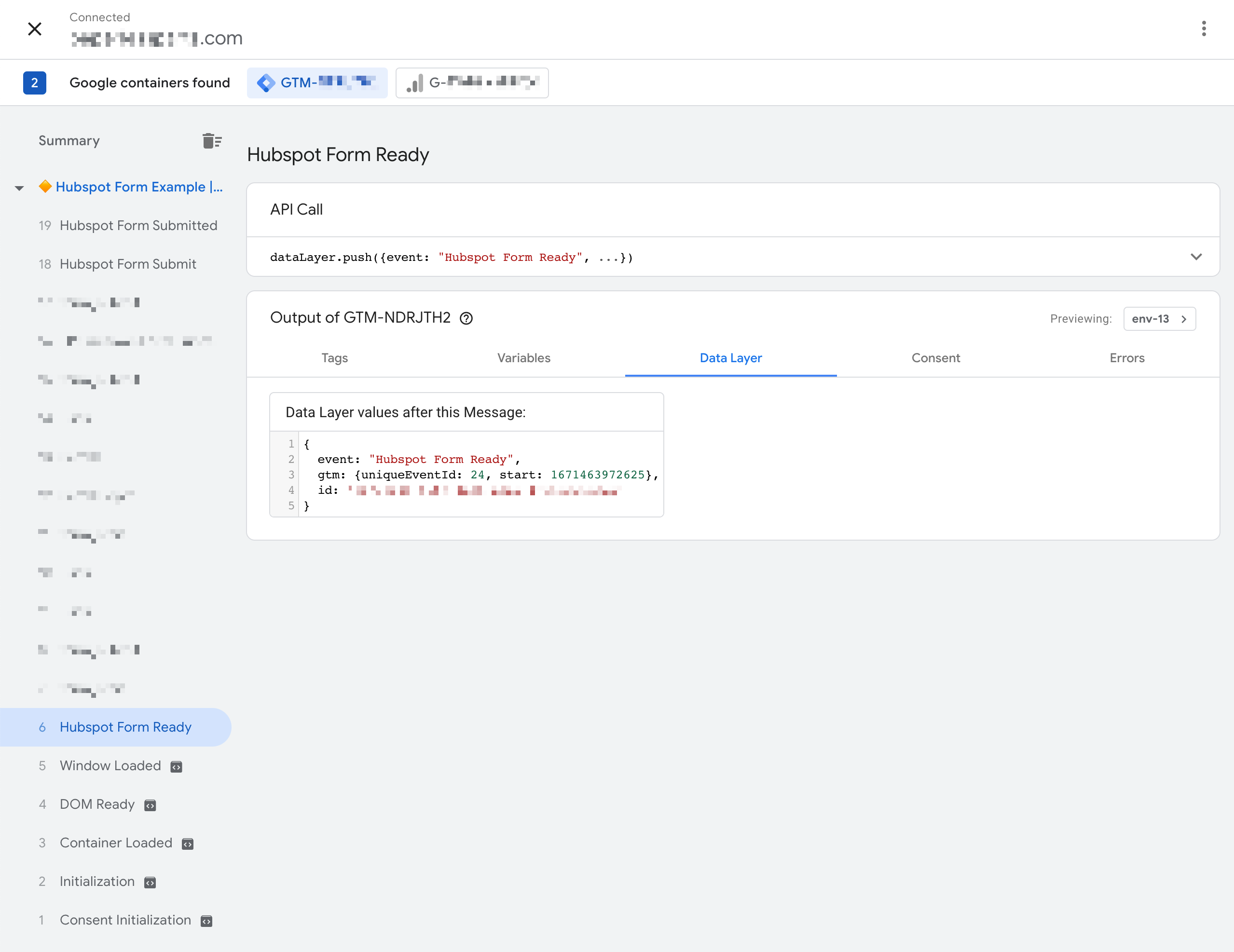 Hubspot Form Ready GTM Preview