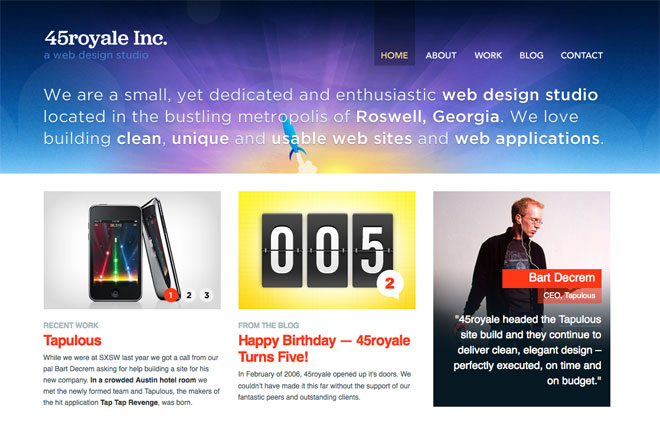45royale Web Design Studio is developed with WordPress