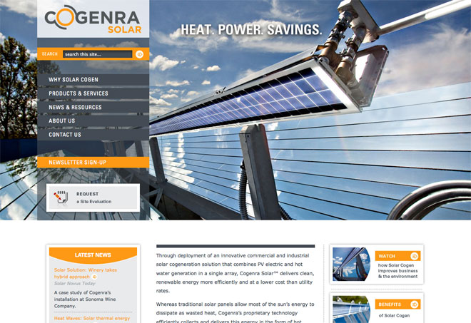 Solar Cogeneration Website created with WordPress by Kevin Leary
