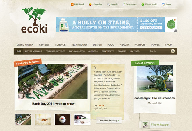 Ecoki Eco-Lifestyle Community powered by WordPress