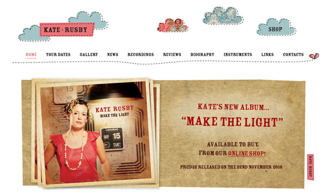 Kate Rusby developed using WordPress