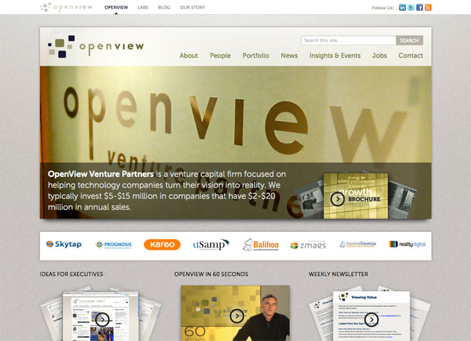 Openview Partners Corporate Web Design using WordPress by Kevin Leary